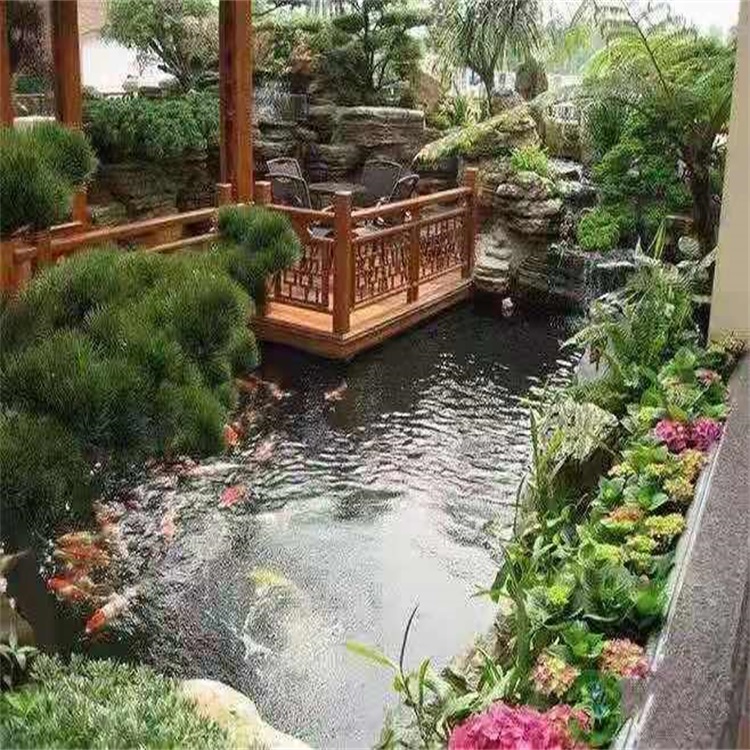 大竹别墅庭院景观设计鱼池